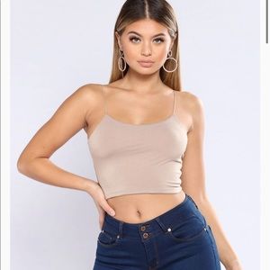 Fashion Nova Kiki Cropped Top- Mocha Size S